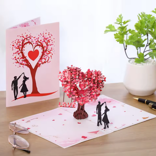 Amore Card Heart Tree Design Pop-Up