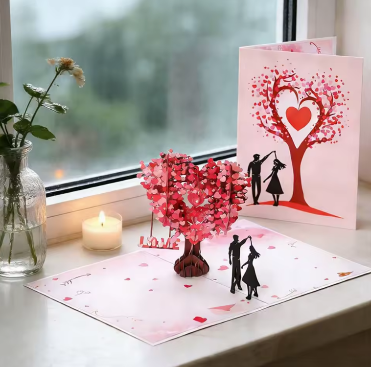 Amore Card Heart Tree Design Pop-Up