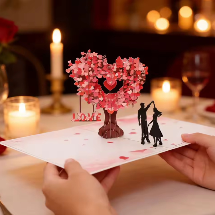 Amore Card Heart Tree Design Pop-Up