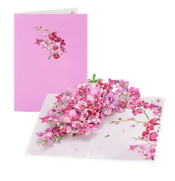 Amore Orchids Pop-up Greeting Card with Envelope
